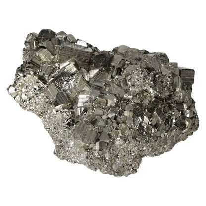 Superior quality pyrite cluster showcasing geometric and metallic cubic formations, highlighting natural elegance and brilliance.