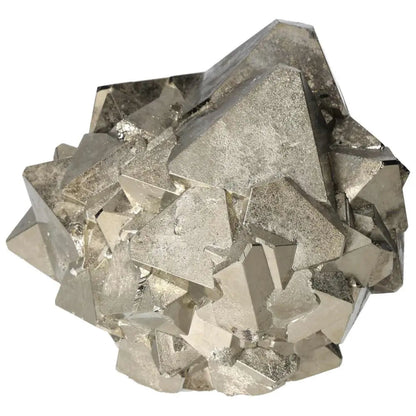 Superior quality pyrite cluster with geometric formations and metallic luster, showcasing natural cubic structures and intricate detail.