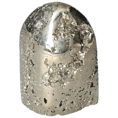 Superior quality pyrite cluster with metallic luster and natural geometric formations, showcasing intricate cubic detail.