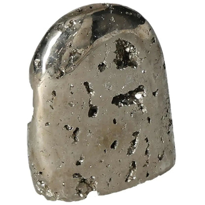 Superior-grade pyrite cluster with metallic luster and geometric formations.