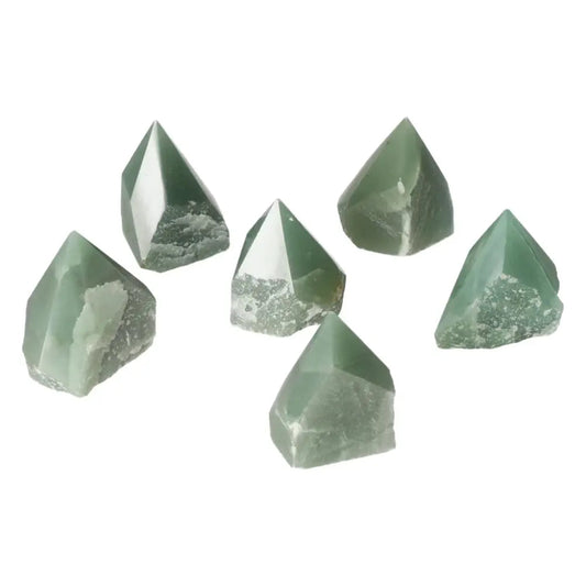 Top Polished Point Green Quartz XS crystals from Sylvia Crystals, showcasing captivating beauty and elegance, ideal for conscious living.