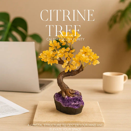 Tumbled Citrine Tree 40cm – Radiant Joy and Polished Elegance Sylvia Crystals Sp. z o.o.
