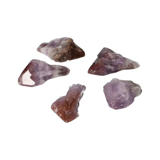 Tumbled Point Amethyst L stones from Sylvia Crystals, known for stress reduction and enhancing concentration, display a soothing purple hue.