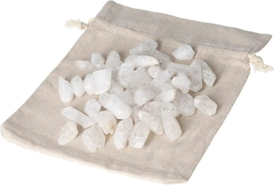 Tumbled Quartz Cracked Points 1 kg on Burlap Bag for Meditation and Healing