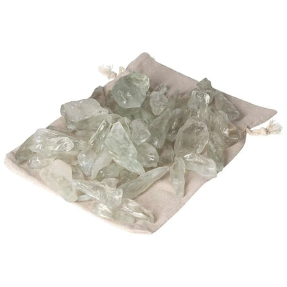 Tumbled Quartz Prasiolite stones in a bag; 1 kg pack of 50, ideal for purification and harmonizing energies, neutralizing negativity.