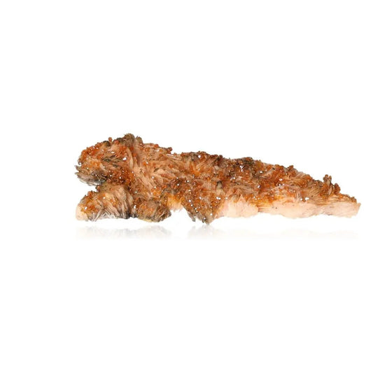 Vanadinite Baryte Druze mineral specimen with vibrant red-orange hues and unique crystal formations for focus and creativity.