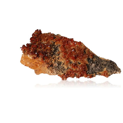 Vanadinite Druze with vibrant red crystals, known for enhancing creativity and focus, perfect for collectors and energy seekers.