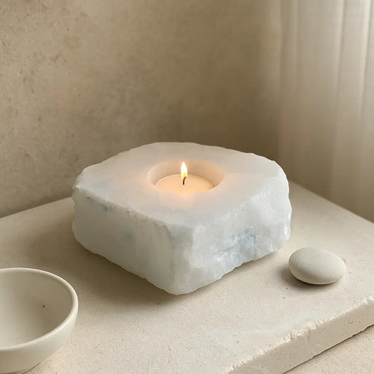 White Quartz Candle Holder – Pure Elegance and Clarity Sylvia Crystals Sp. z o.o.