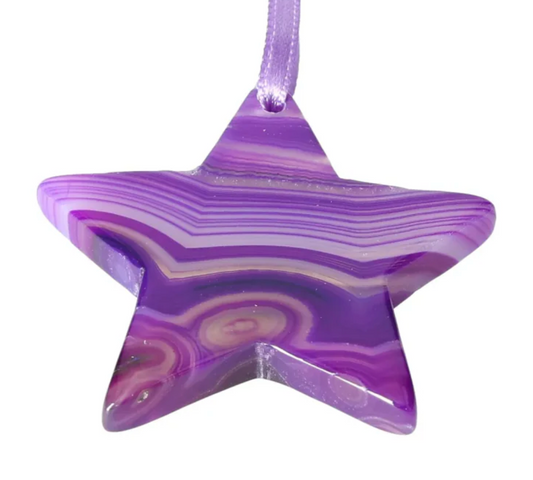 Polished Agate Star Purple S