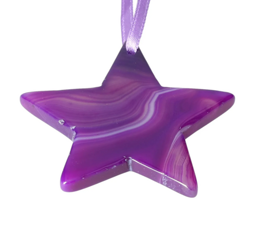 Polished Agate Star Purple M