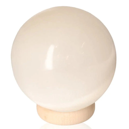 14cm large selenite sphere by Sylvia Crystals, perfect for mindful living and spiritual growth, ethically sourced and high quality.