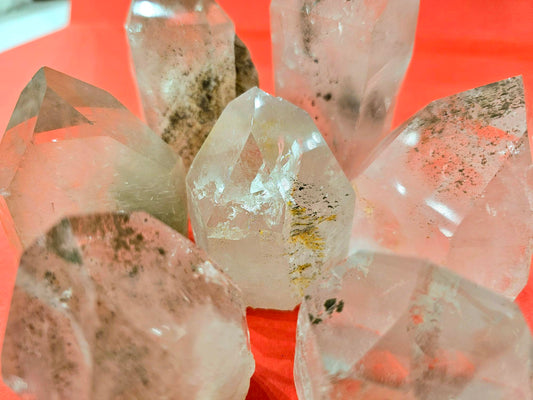 Polished Point Clear Quartz With Chlorite 1 kg