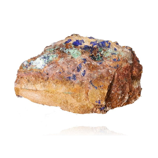 Azurite with Malachite mineral rock displaying deep blue and green hues, ideal for collectors and enhancing mental clarity.