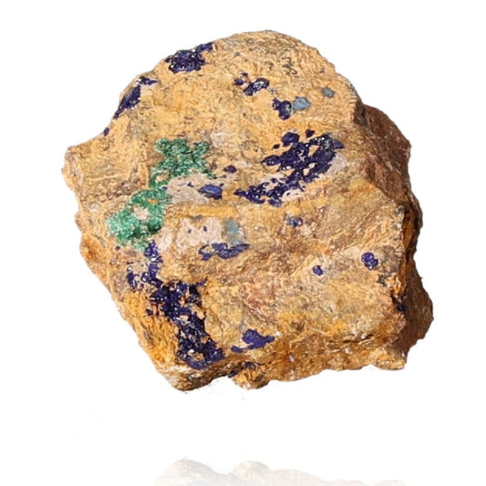 Azurite with Malachite mineral specimen showcasing deep blue and green patterns, ideal for collectors and spiritual growth enthusiasts.