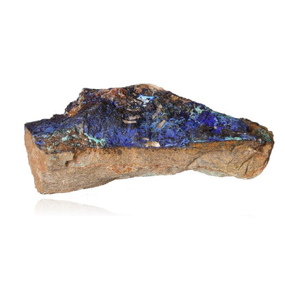 Azurite with Malachite specimen showcasing deep blue hues and unique patterns, ideal for collectors and spiritual seekers.