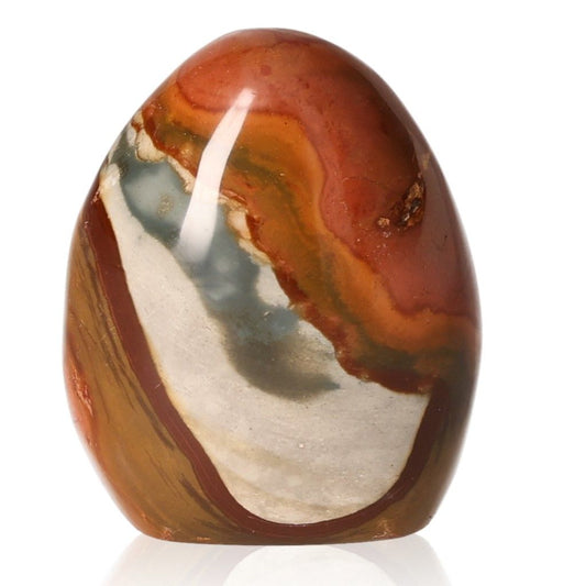 Polychrome Jasper free form stone with vibrant colors and banded patterns for grounding and energizing properties