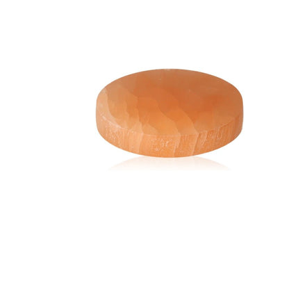 Selenite Orange Disk by Sylvia Crystals for Mindful Living and Spiritual Growth