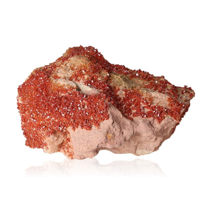 Vanadinite druzy stone enhancing focus and motivation, offering resilience for achieving personal goals and transformation.