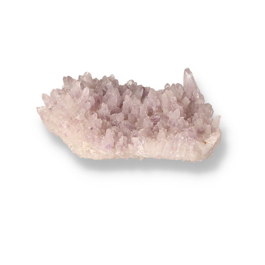 Amethyst crystal cluster for stress reduction, energy boost, concentration enhancement, and emotional stability.