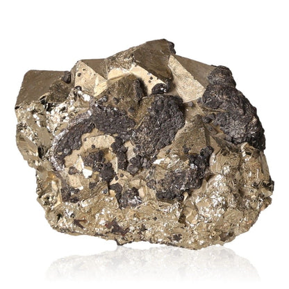 Pyrite druzy crystal cluster, promoting independence and motivation, inspiring creativity and courage to achieve goals.