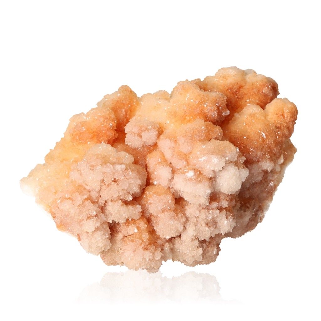 Natural cave calcite stalactite cluster with intricate textures and layered mineral growth.