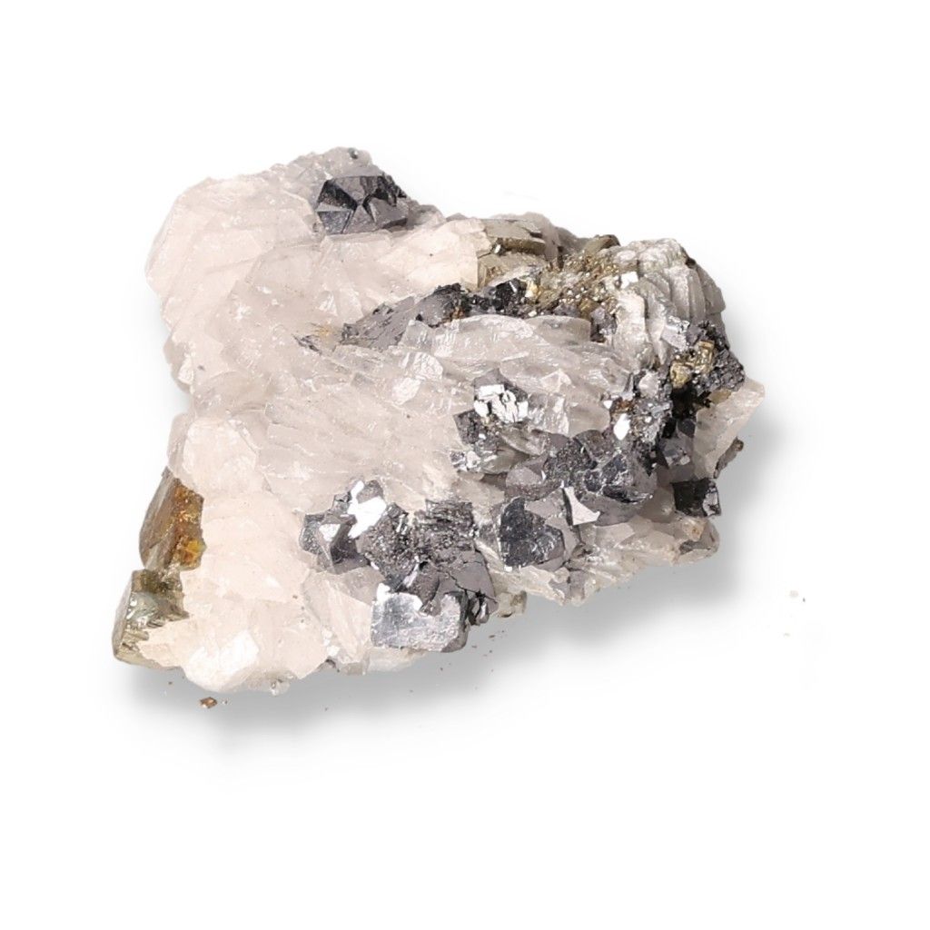 Quartz cluster with galena and pyrite crystals, ideal for chakra alignment and spiritual energy enhancement.