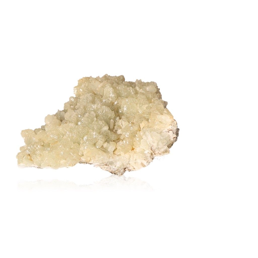 Prehnite Druze gemstone in pale green, promotes inner peace and spiritual growth, perfect for calming energies.