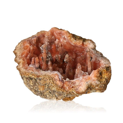 Natural calcite stalactite geode with intricate layers and earthy tones, symbolizing growth, energy, and transformation.