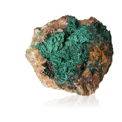 Malachite druze stone, known for soothing energy and optimism, showcasing vibrant green mineral formations.