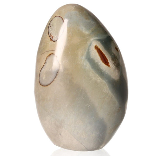 Polychrome Jasper Free Form with vibrant shades and banded patterns, known for grounding and energizing properties.