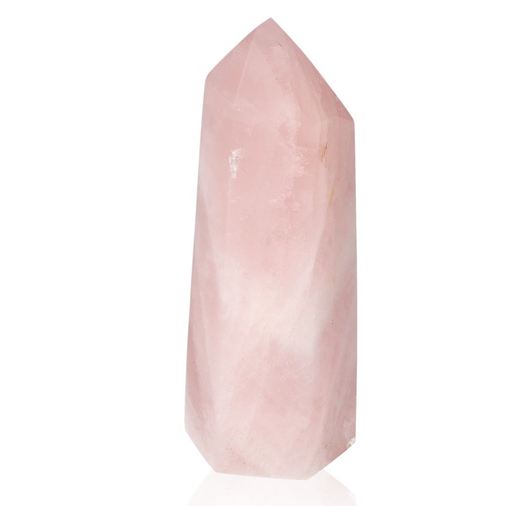 Rose Quartz Obelisk for energy healing and love by Sylvia Crystals