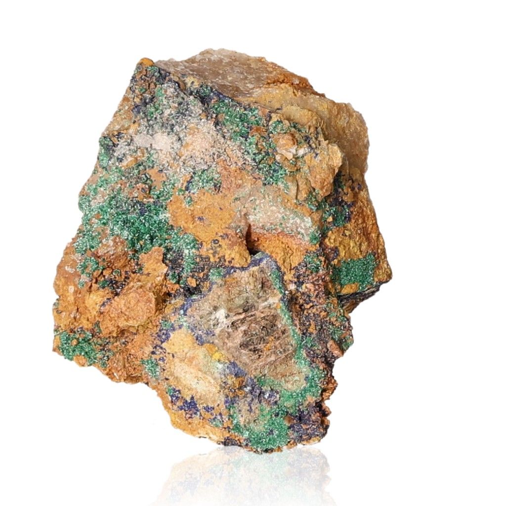 Azurite and malachite mineral showcasing deep blue and green hues, ideal for collectors and spiritual growth aficionados.