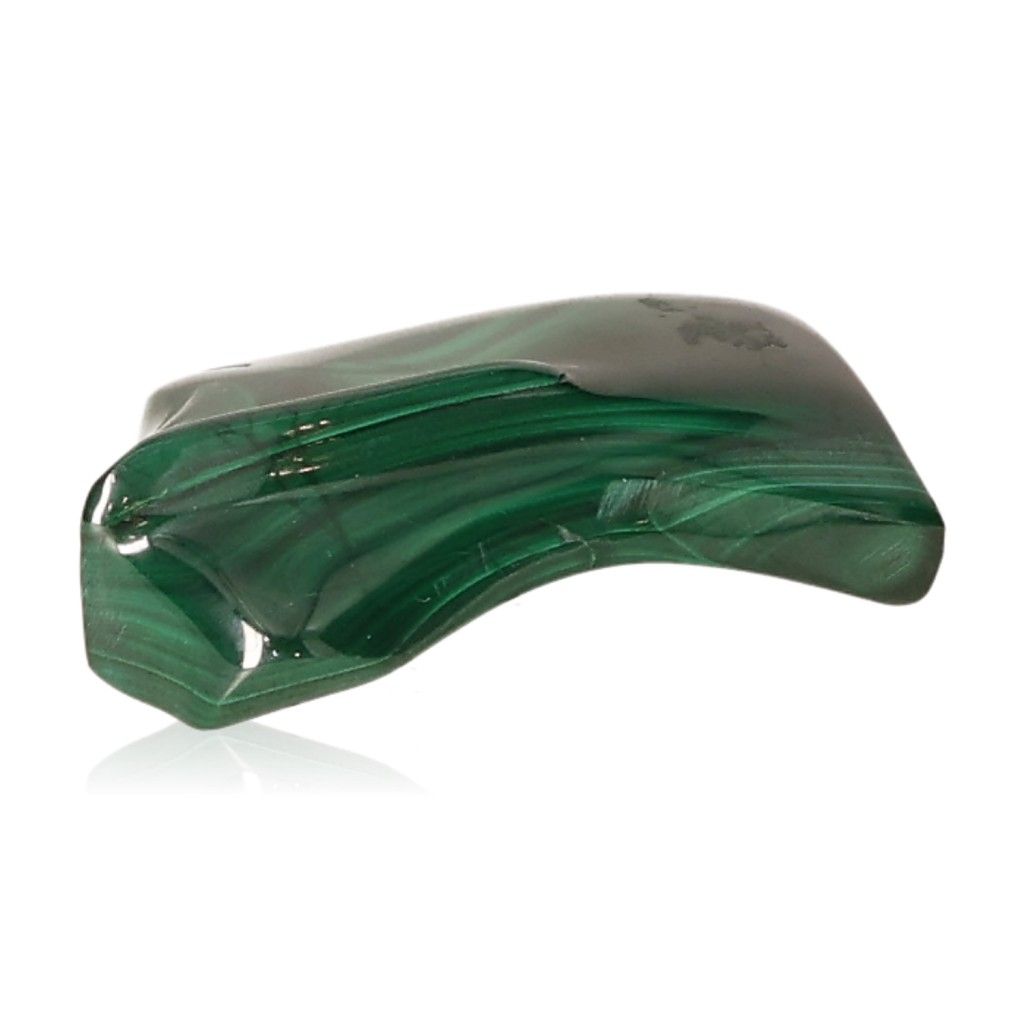 Polished green malachite stone with soothing energy for courage and positivity