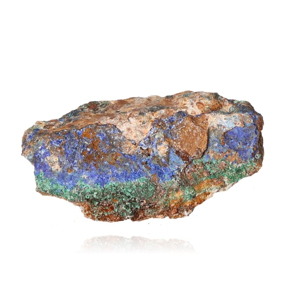 Azurite and Malachite mineral showcasing deep blue and green hues, ideal for collectors and spiritual growth enthusiasts.