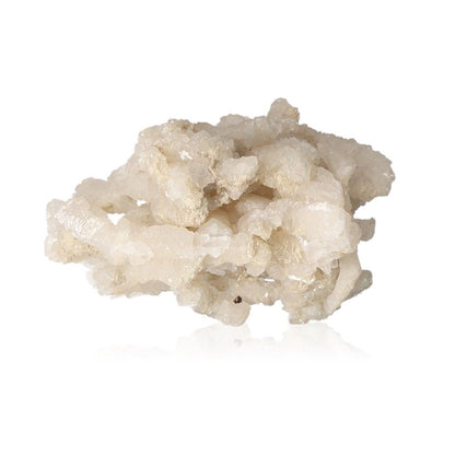 Natural white quartz crystal cluster with spiritual and energetic properties for chakra and zodiac alignment.