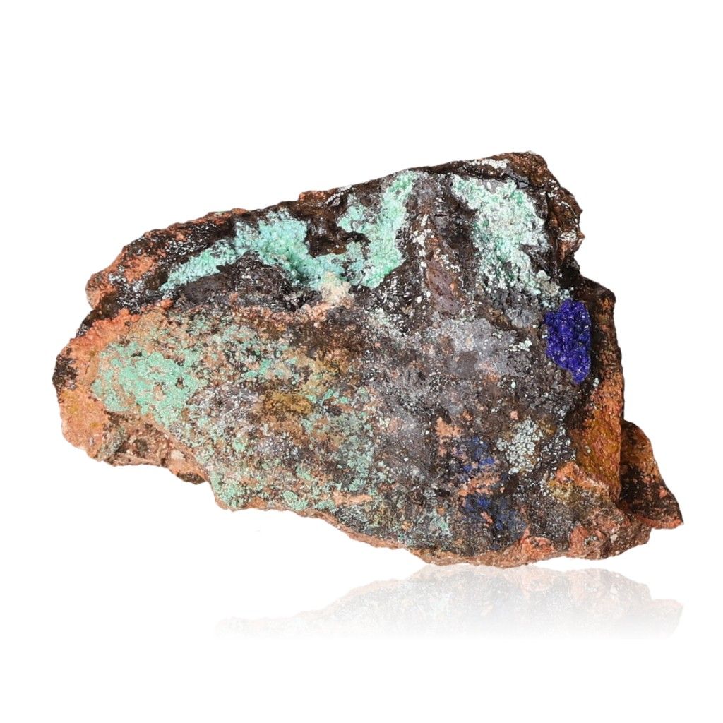 Azurite with Malachite mineral rock showcasing deep blue and green patterns, ideal for collectors and spiritual growth.