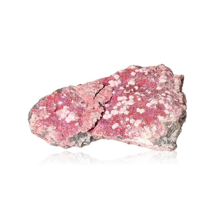 Picropharmacolite mineral with pink and white crystal formations, showcasing its unique, calming properties for collectors and enthusiasts.