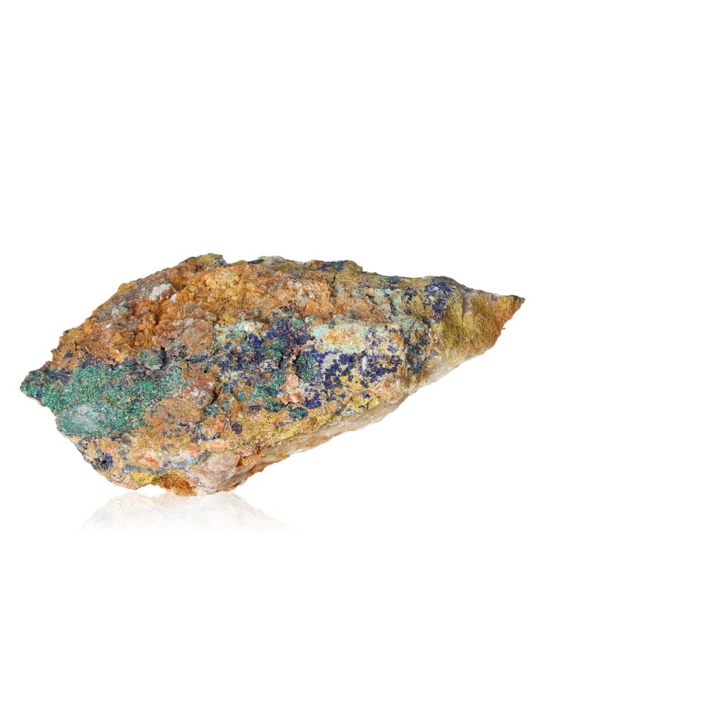 Azurite with Malachite mineral showcasing vibrant blue and green colors, enhancing intuition and spiritual insight.