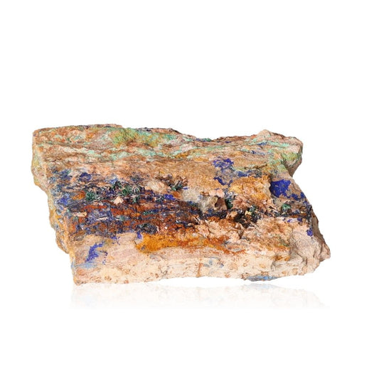 Azurite with Malachite mineral showcasing deep blue hues and unique patterns for collectors and spiritual enthusiasts.