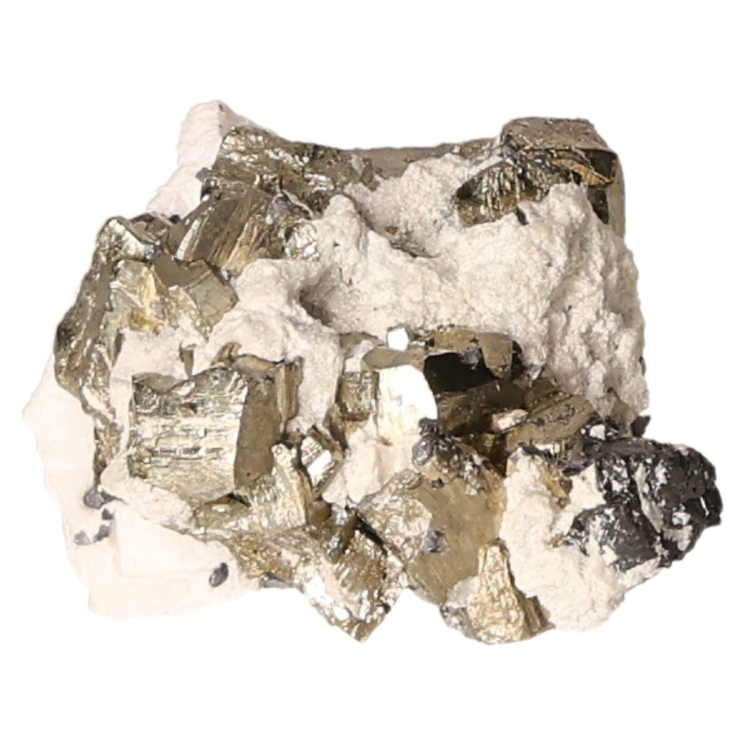 Pyrite druze crystal, known for fostering independence and inspiring new ideas, with shimmering gold and natural formations.