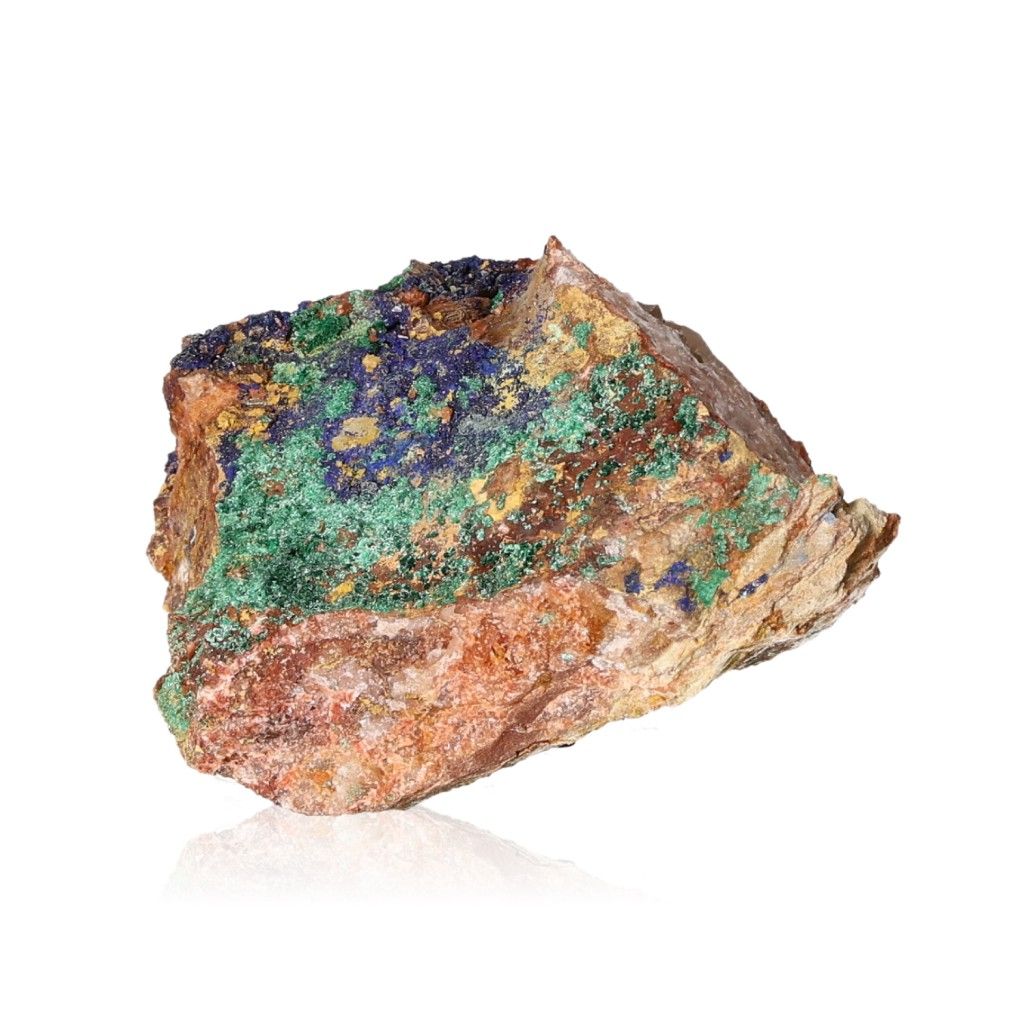 Azurite with Malachite gemstone showcasing deep blue and green hues, ideal for collectors and spiritual growth enthusiasts.