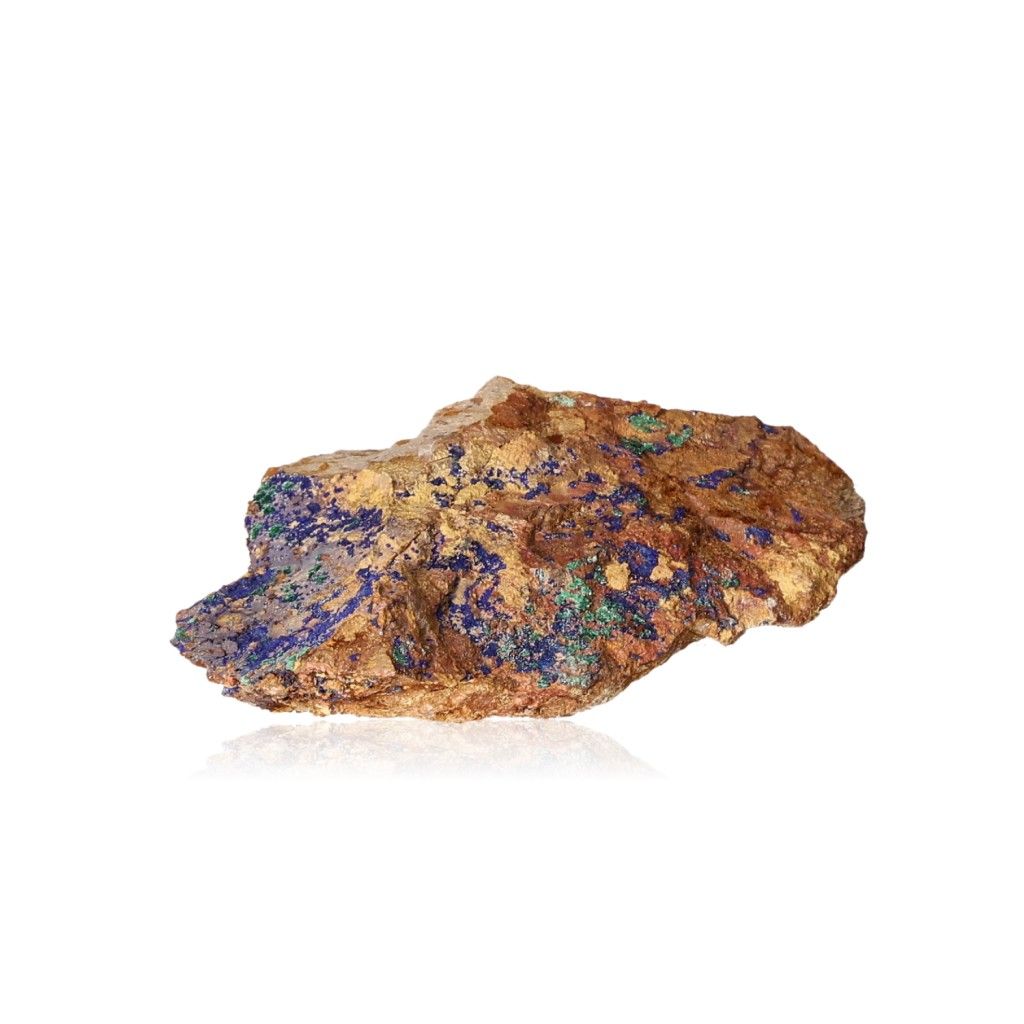 Azurite with malachite mineral specimen showcasing deep blue and green hues, ideal for collectors and spiritual growth seekers.