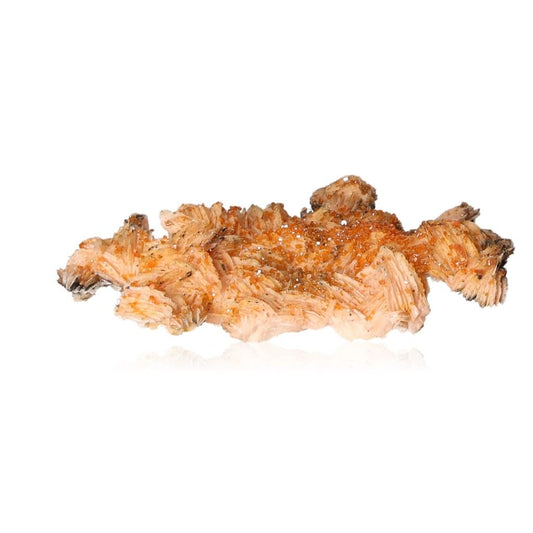 Vanadinite baryte druze with reddish-orange and creamy crystals for focus and grounding energy. Ideal for collectors and personal growth.