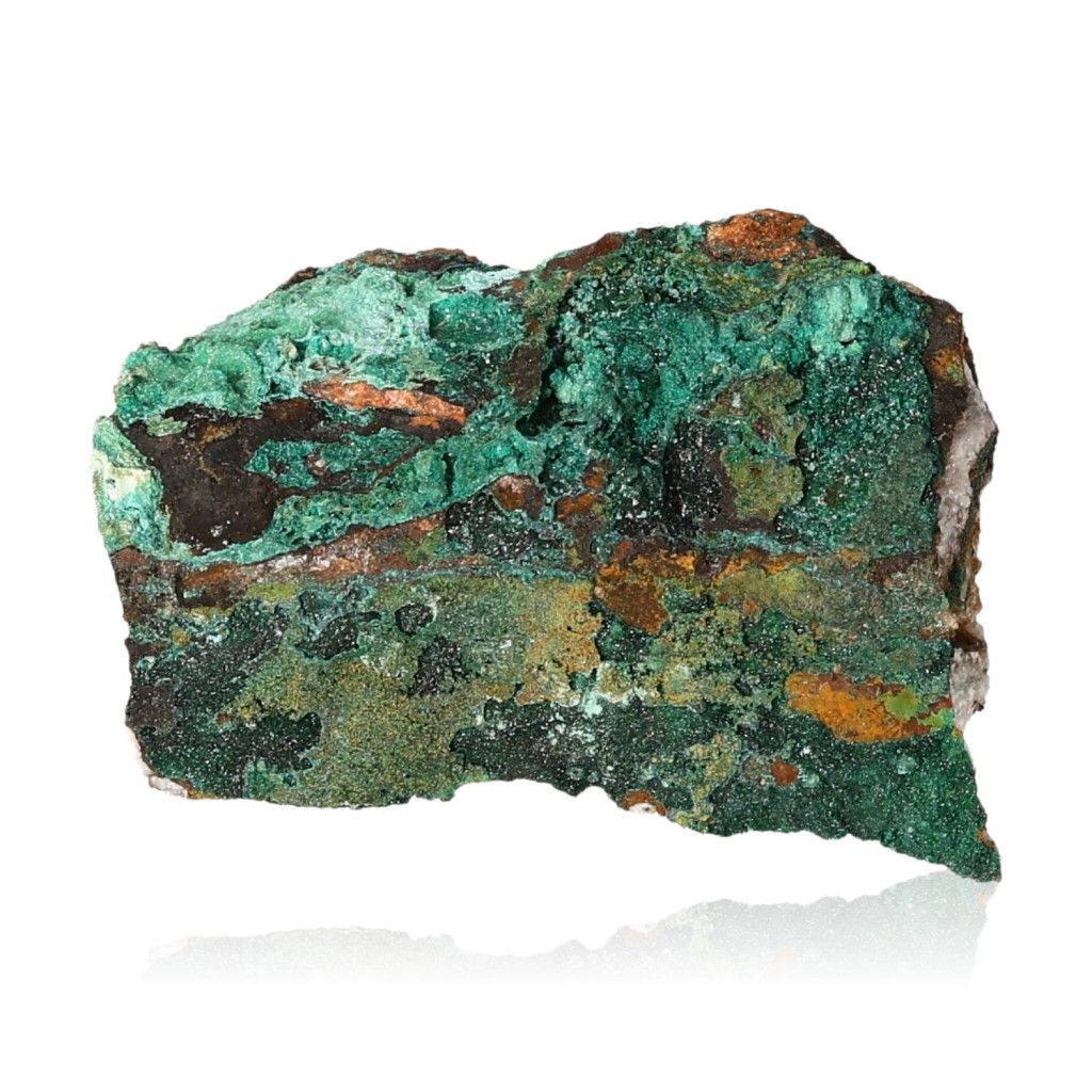 Vibrant malachite druzy mineral with rich green hues, known for its soothing energy and support for inner harmony and optimism.