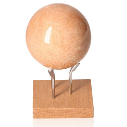 Peach Moonstone Sphere on Stand for Emotional Healing and Inner Peace