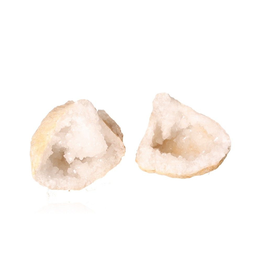 Milky quartz geode with sparkling white crystals, perfect for enhancing energy balance, focus, and positive vibrations.