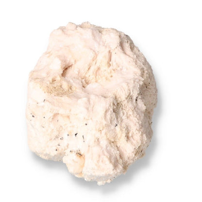 Mangano Calcite stone with soft pink hues, symbolizing love and emotional healing, ideal for fostering self-compassion.