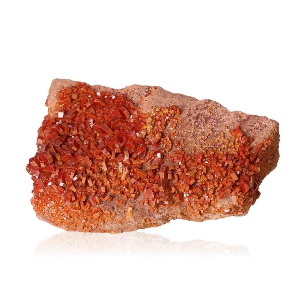 Vanadinite druzy crystal stone, boosts focus and motivation for personal transformation and goal achievement.