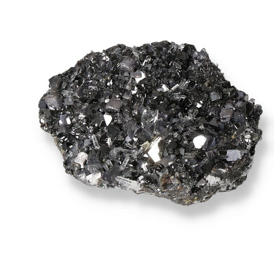 Shiny Galena mineral stone with reflective surface, used for transformation, protection, and grounding in spiritual practices.