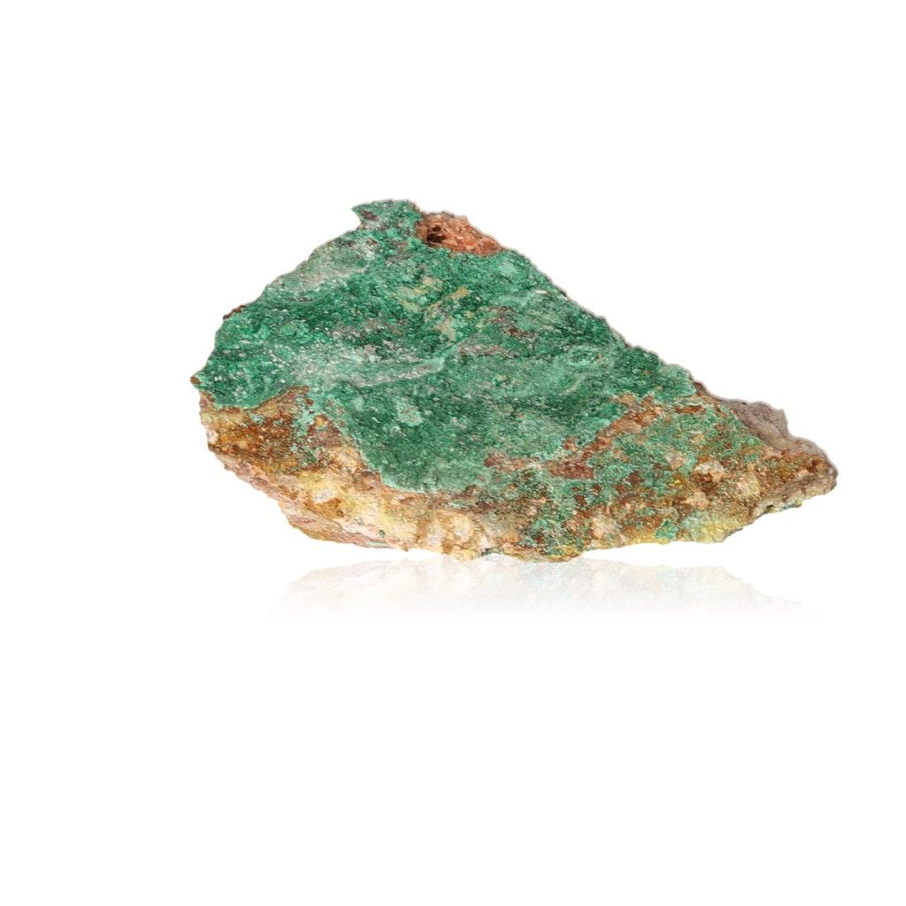 Natural malachite druze stone with green and earthy tones, symbolizing courage and soothing energy.